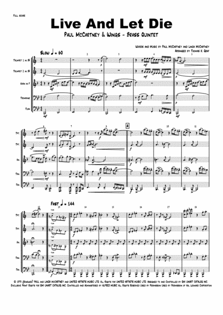 Live And Let Die (arr. Thomas H. Graf)