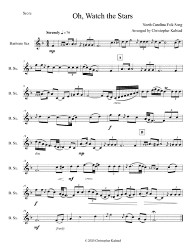 Oh, Watch the Stars (Unaccompanied Baritone Saxophone Solo) (arr. Christopher Kalstad)