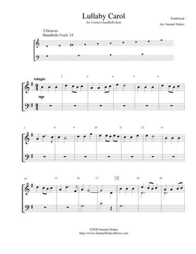 Lullaby Carol (Lullaby, Jesus) - for 2-octave handbell choir (arr. Samuel Stokes)