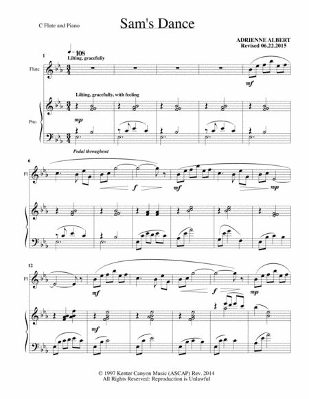 SAM'S DANCE for flute and piano