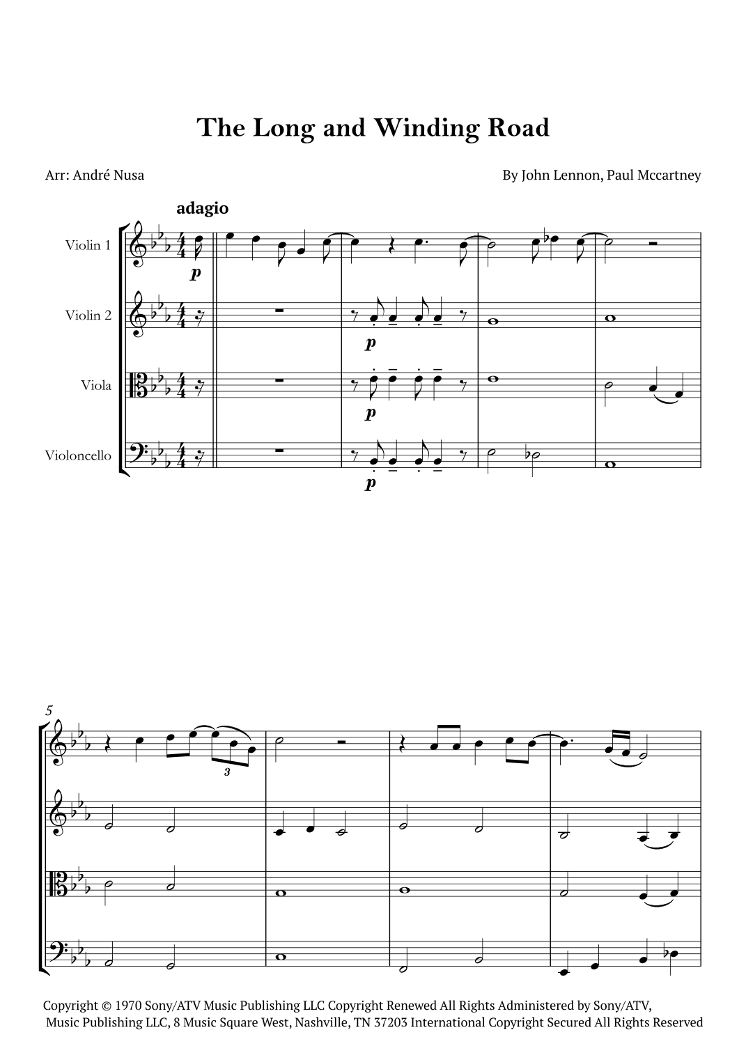 The Long And Winding Road (arr. André Nusa)