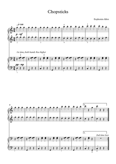 Chopsticks (The celebrated chop waltz) (arr. Music Merchant)
