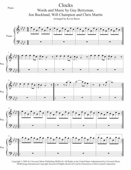 Clocks (arr. Kevin Busse)