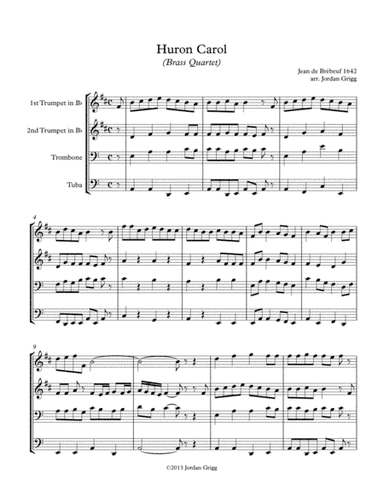 Huron Carol (Brass Quartet) (arr. Jordan Grigg)