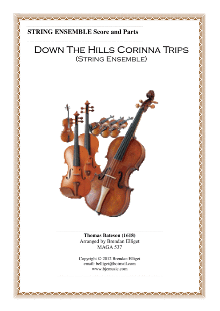 Down The Hills Corinna Trips String Ensemble Score and Parts PDF (arr. Brendan Elliget MAGA 537)