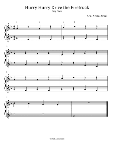 Hurry Hurry Drive the Fire Truck (arr. Anna Arazi)