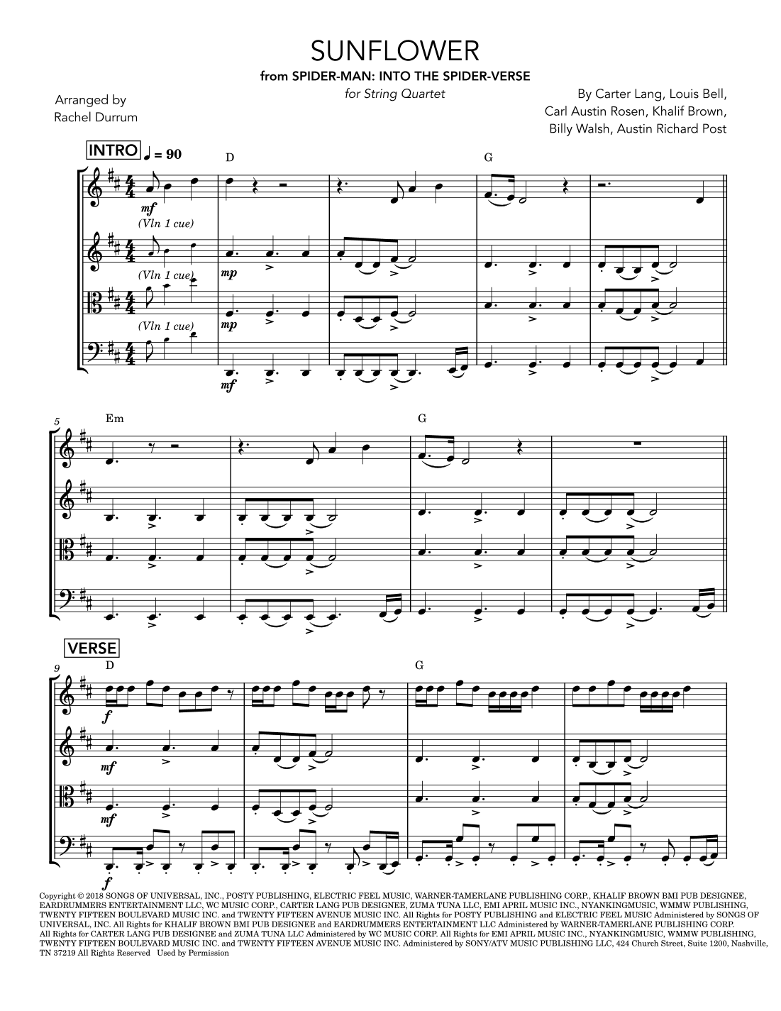 Sunflower (arr. Rachel Durrum)