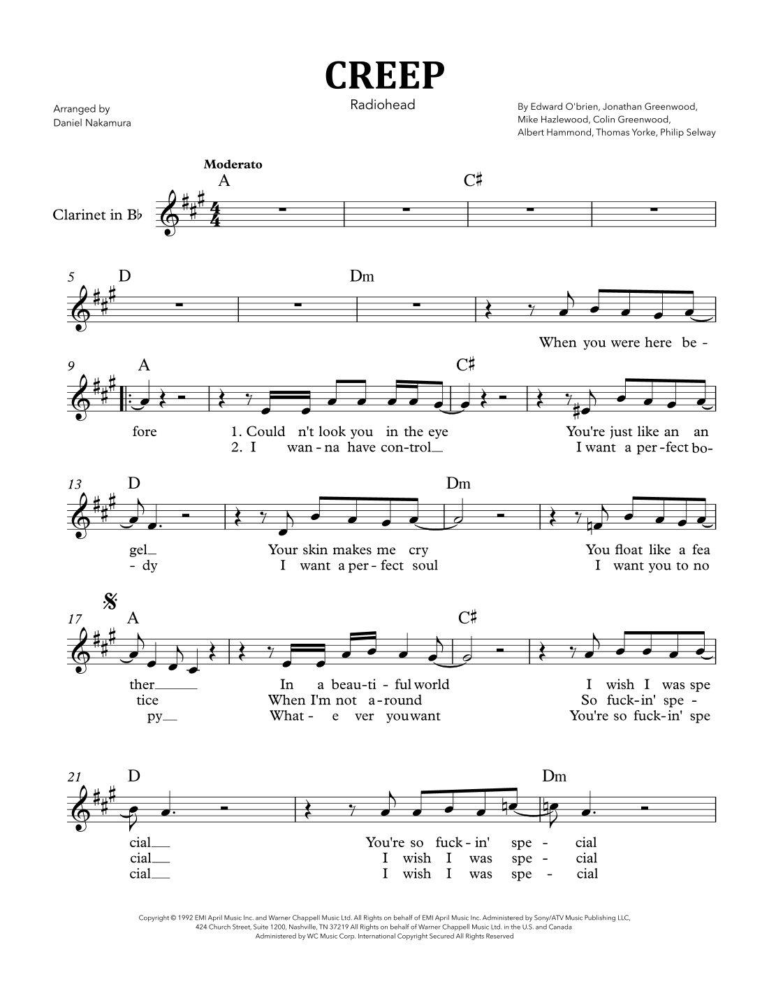 Creep (arr. Daniel Nakamura)