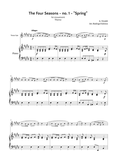 The Four Seasons - Spring (arr. Rodrigo Faleiros)