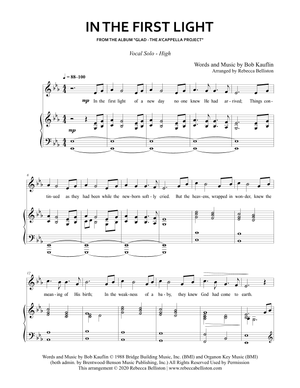 In The First Light (arr. Rebecca Belliston)