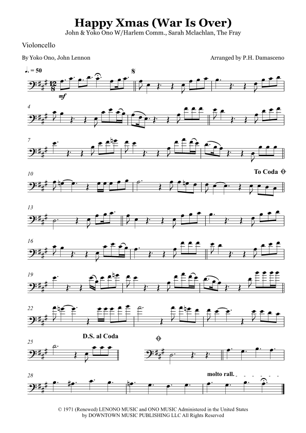 Happy Xmas (war Is Over) (arr. P.H. Damasceno)
