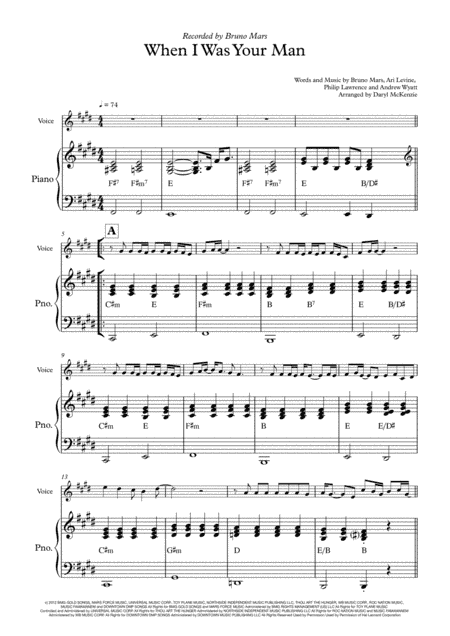 When I Was Your Man (arr. Daryl McKenzie)