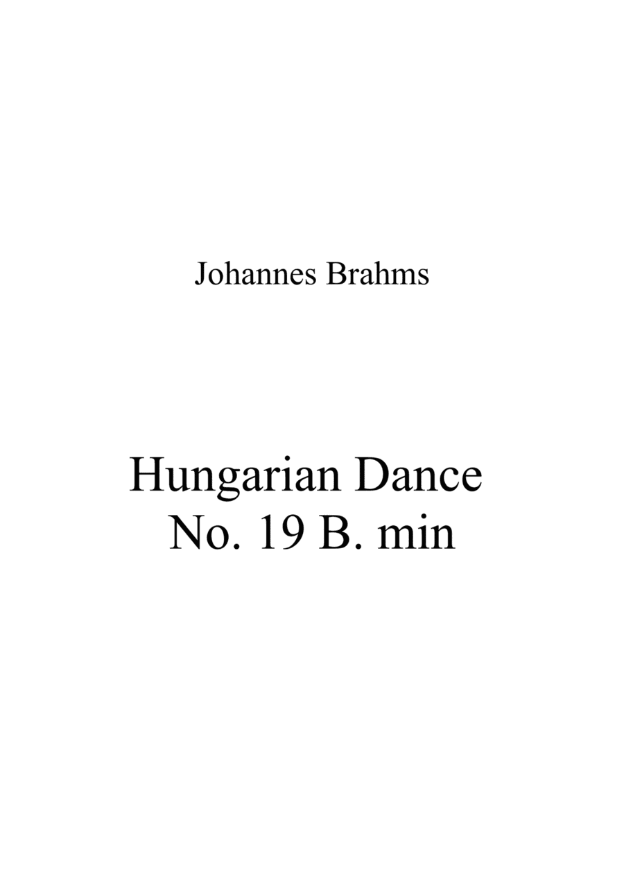 Johannes Brahms - Hungarian Dance No 19 B min (arr. Patrizia Luraschi)