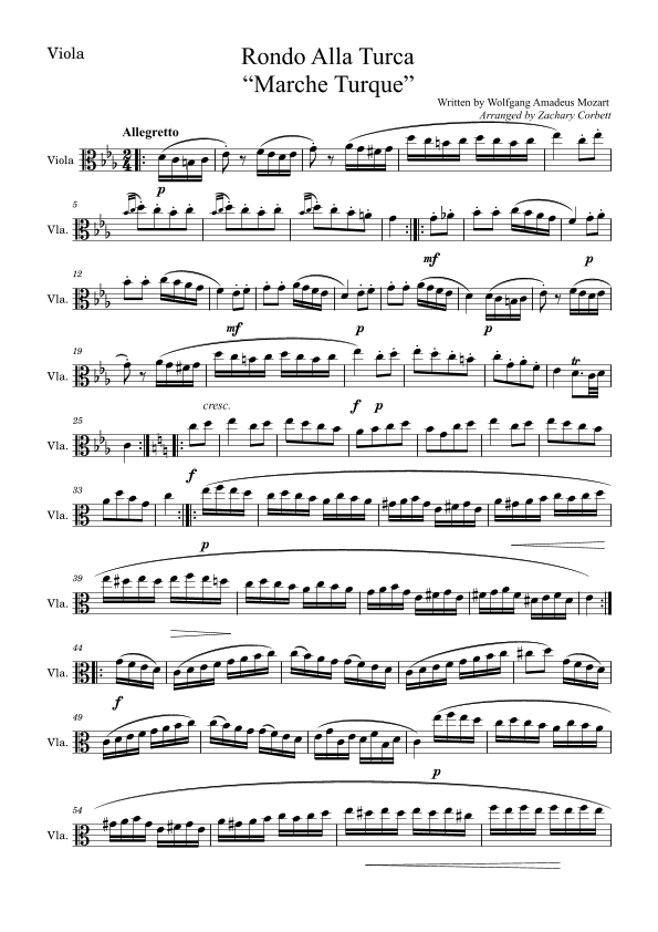 Rondo Alla Turca (Turkish March) (arr. Zachary Corbett)