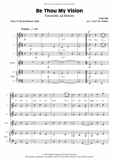 Be Thou My Vision (arr. Gert Th. Walter)
