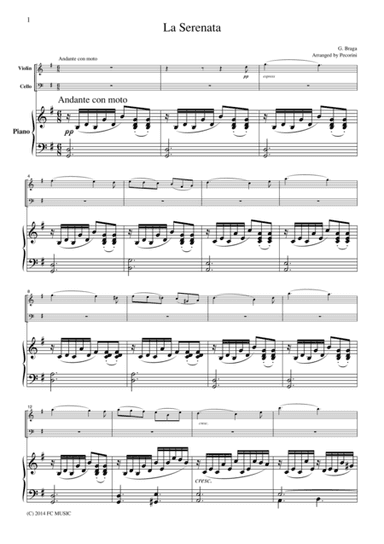 Braga  La Serenata, for piano trio, PB401 (arr. Pecorini)