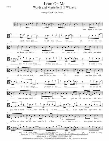 Lean On Me (arr. Kevin Busse)