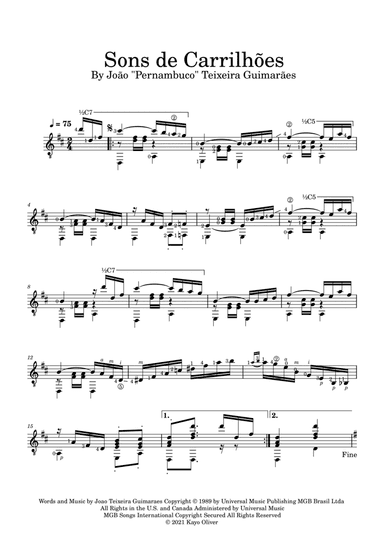 Sons De Carrilhoes (arr. Kayo Oliver)