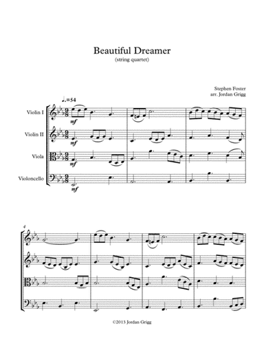 Beautiful Dreamer (string quartet) (arr. Jordan Grigg)