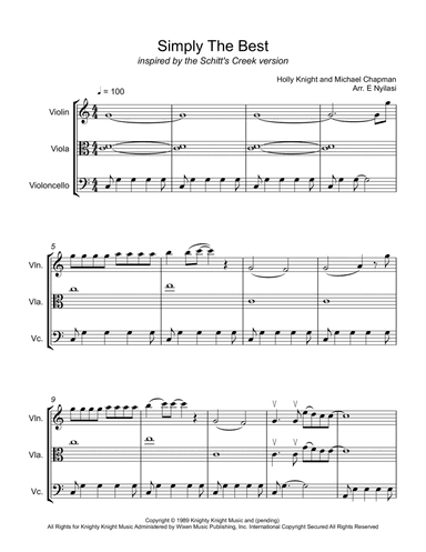 The Best (simply The Best) (arr. E. Nyilasi)