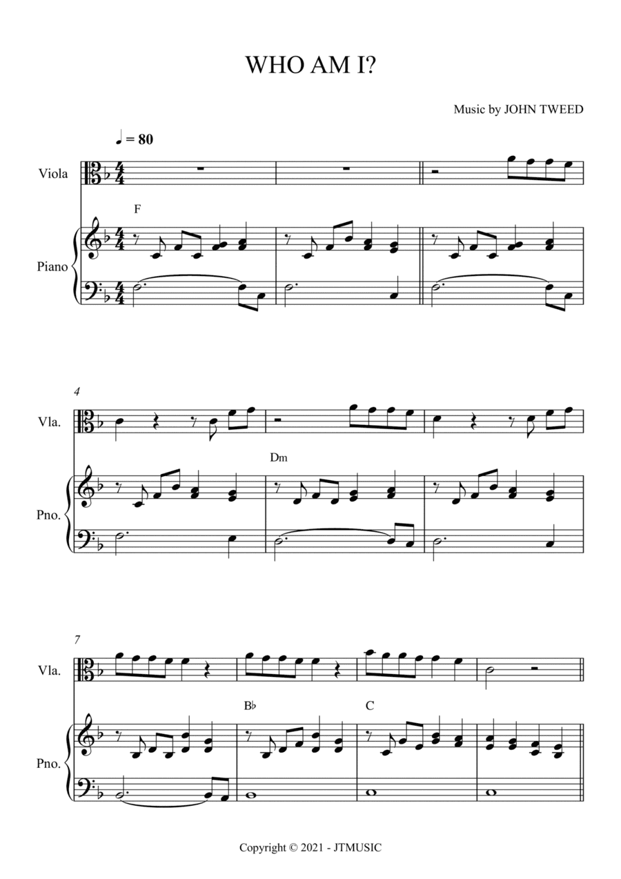 Who Am I? for Viola and Piano