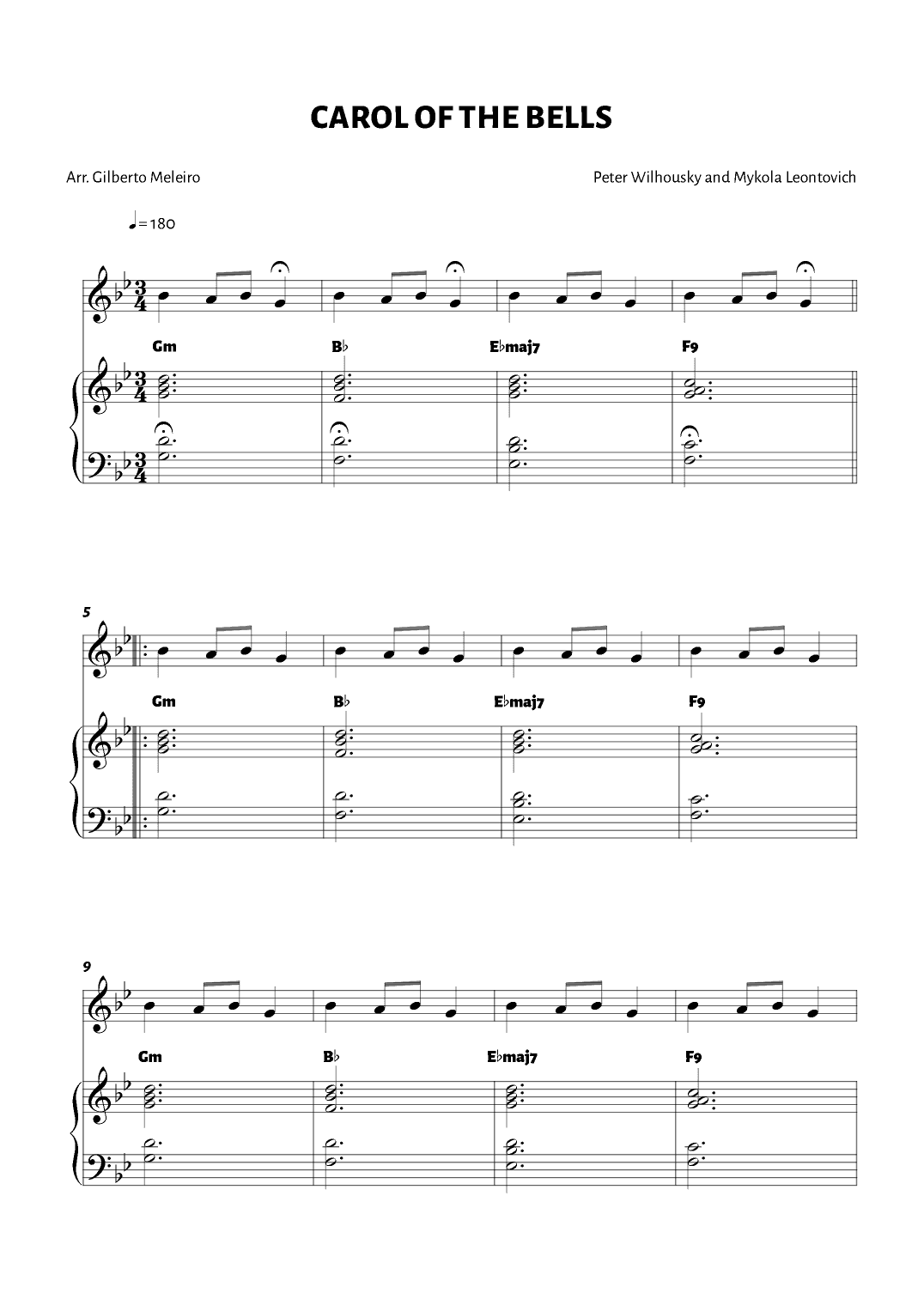 CAROL OF THE BELLS (arr. Gil Meleiro)