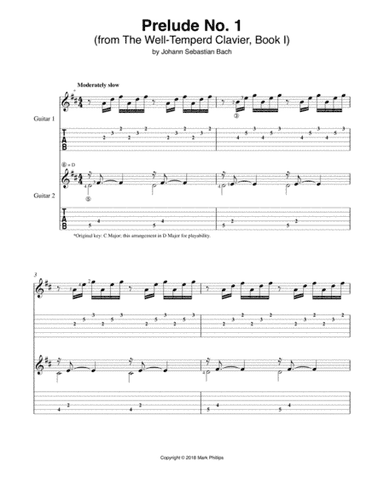 Prelude No. 1 (from the Well-Tempered Clavier, Book I) (arr. Mark Phillips)