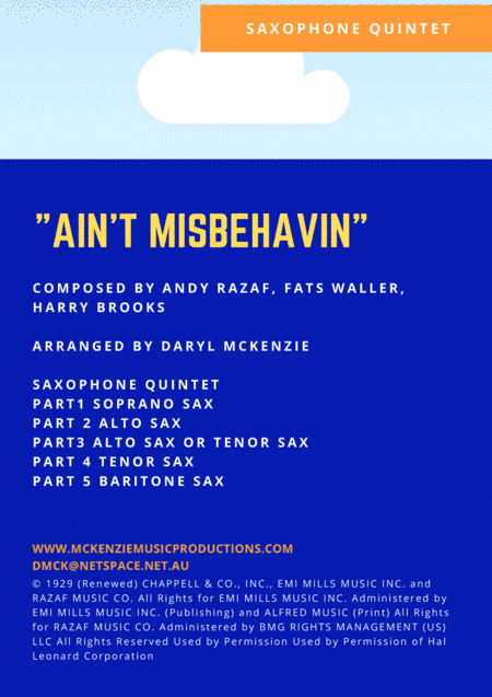 Ain't Misbehavin' (arr. Daryl McKenzie)