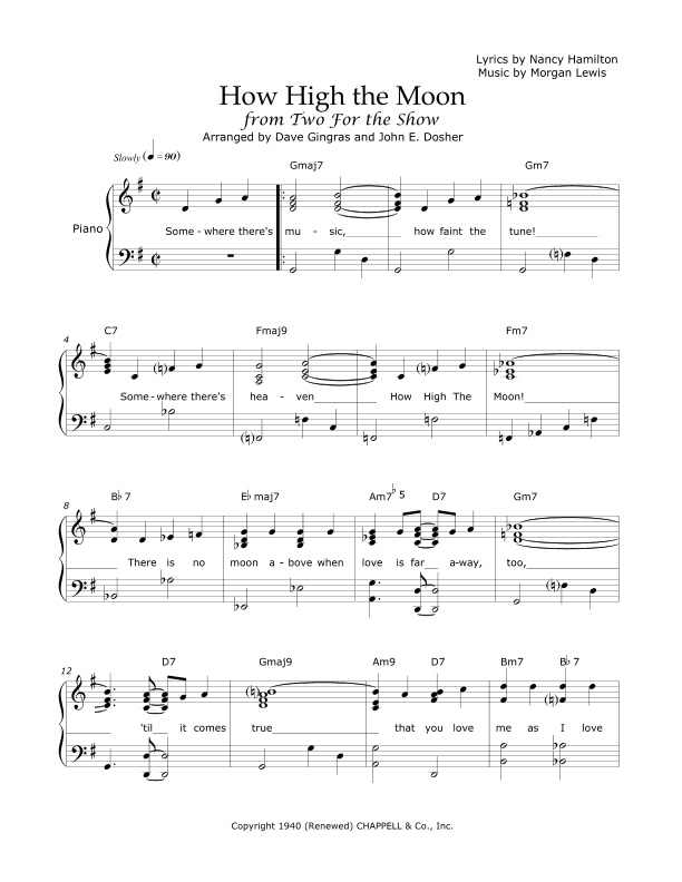 How High The Moon (arr. David Lee Gingras and John E. Dosher)