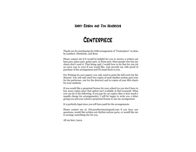 Centerpiece (arr. Laura Harrison)