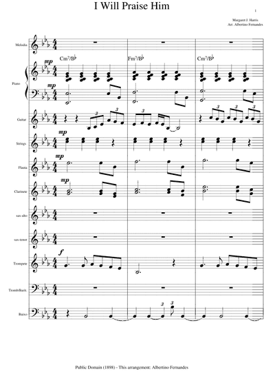 I Will Praise Him - Score Only (arr. Albertino Fernandes)