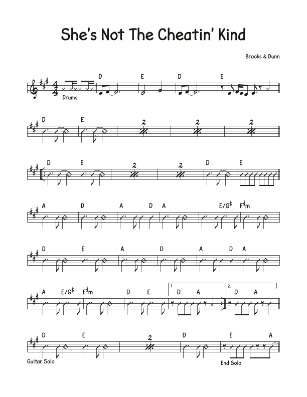 She's Not The Cheatin' Kind (arr. David M Fagnant)