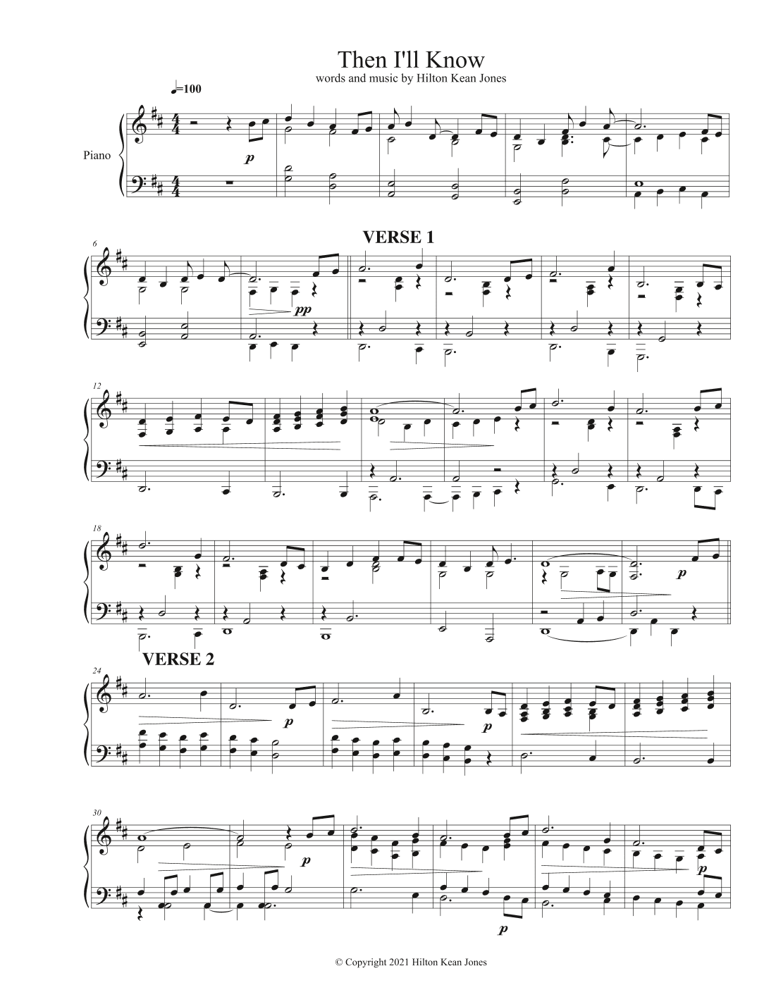 Then I'll Know (piano solo)