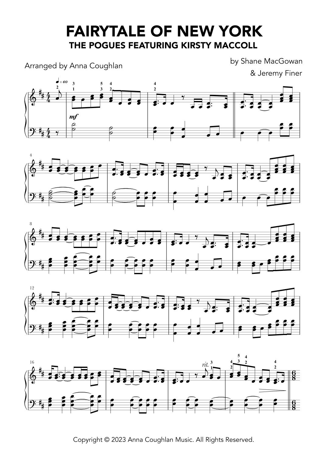 Fairytale Of New York (arr. Anna Coughlan)