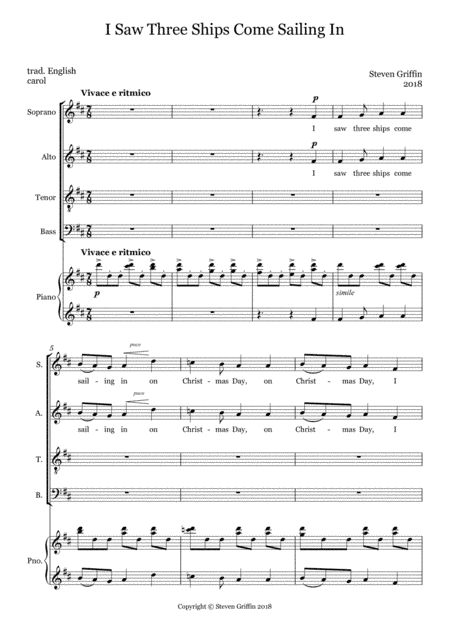 I Saw Three Ships (SATB version)