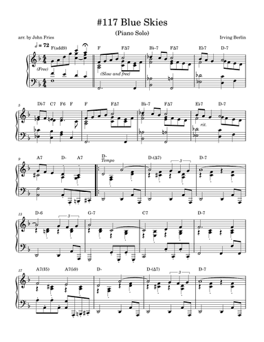 Blue Skies (arr. John Fries)