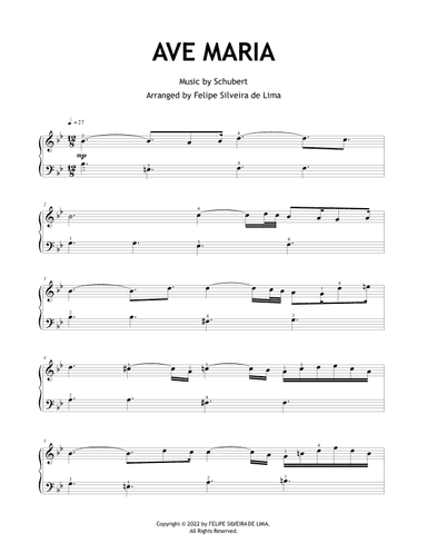 Ave Maria (Easy/Beginner Level) (arr. Felipe Silveira de Lima)