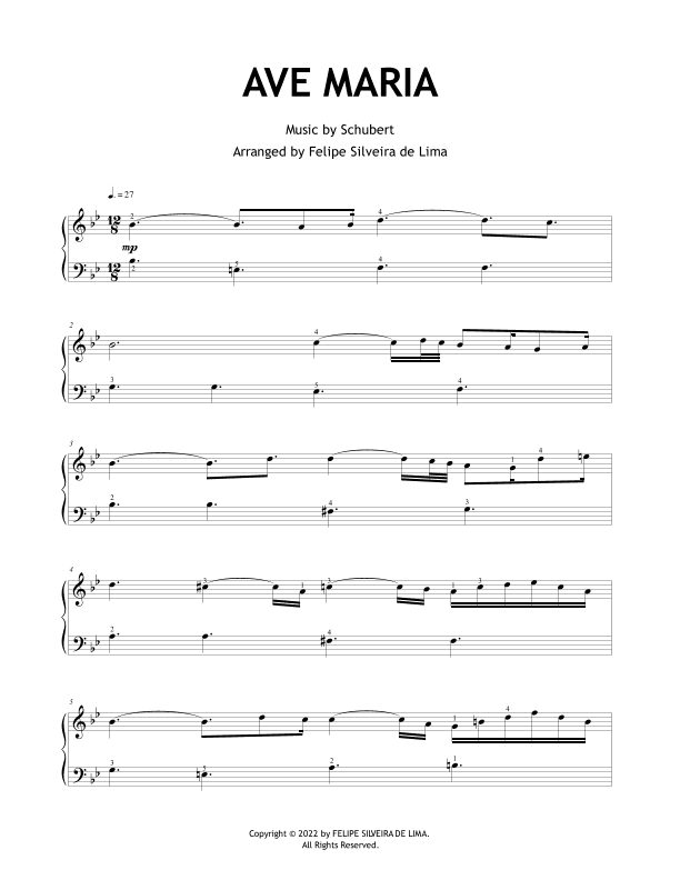 Ave Maria (Easy/Beginner Level) (arr. Felipe Silveira de Lima)