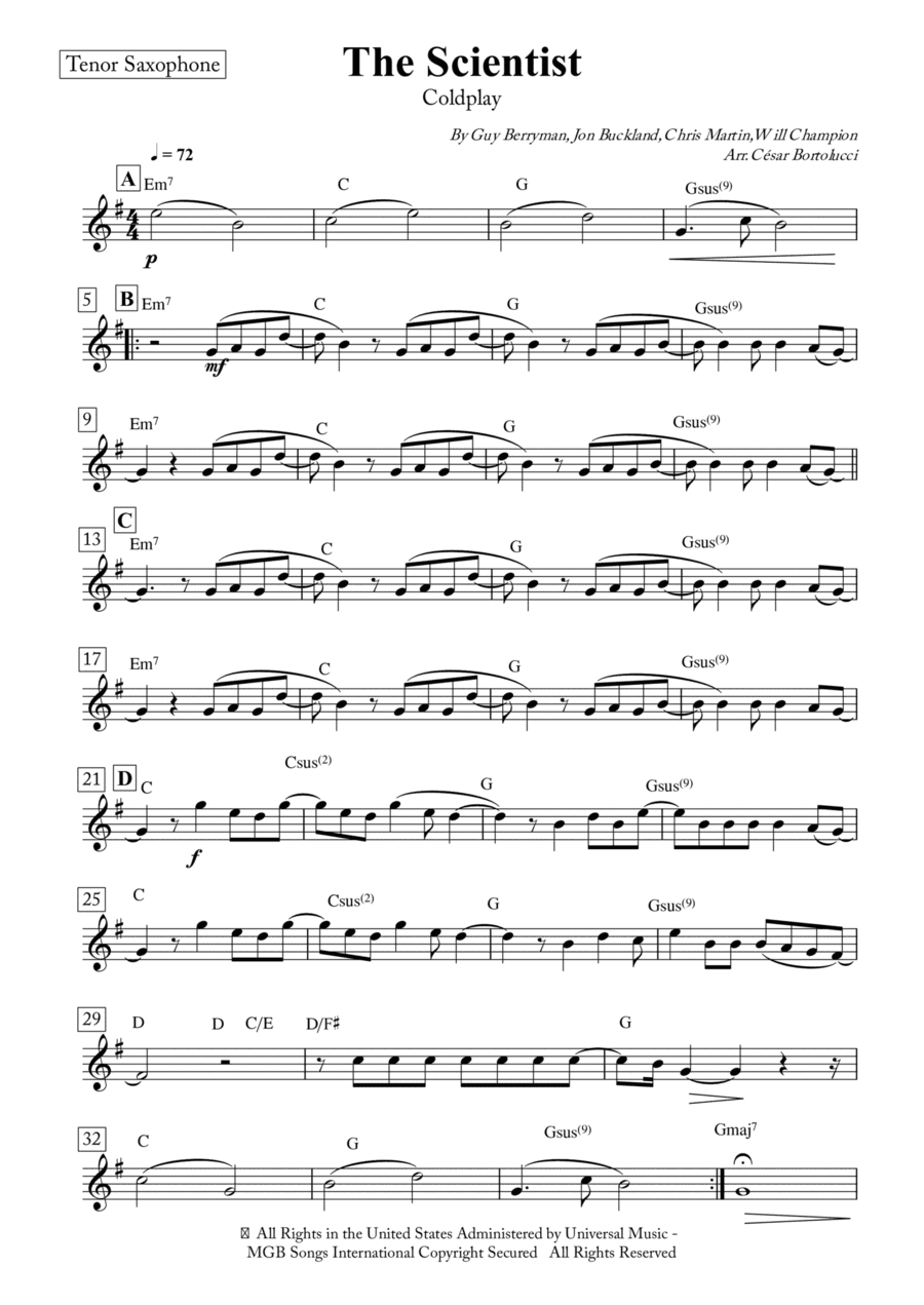The Scientist (arr. ACT Bortolucci)