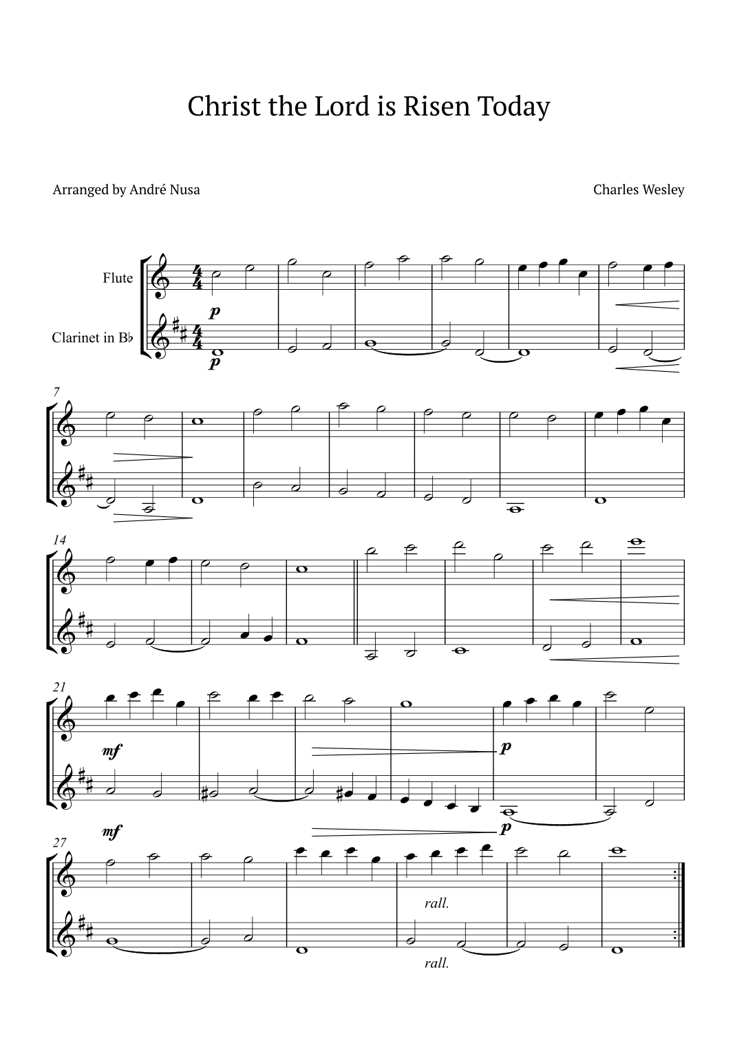 Christ the Lord is Risen Today (arr. André Nusa)