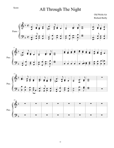 All Through The Night (arr. Richard Bailly)