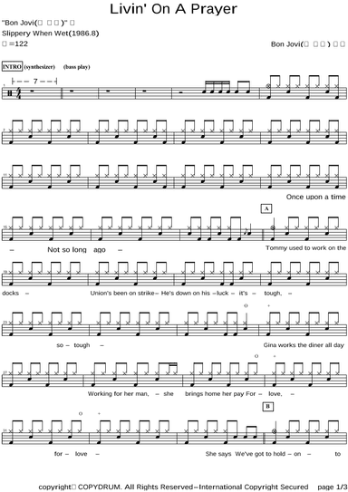 Livin' On A Prayer (arr. COPYDRUM)