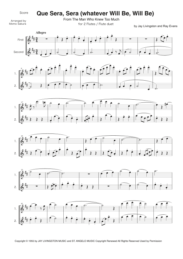 Que Sera, Sera (whatever Will Be, Will Be) (arr. Momo Sakura)
