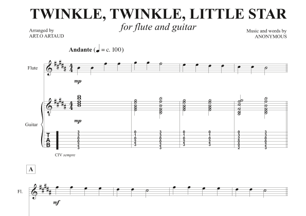 Twinkle Twinkle Little Star (arr. Art.o Artaud)