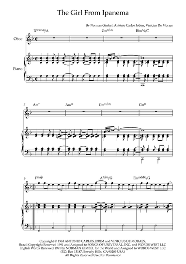 The Girl From Ipanema (garôta De Ipanema) (arr. Karen Gueiros)