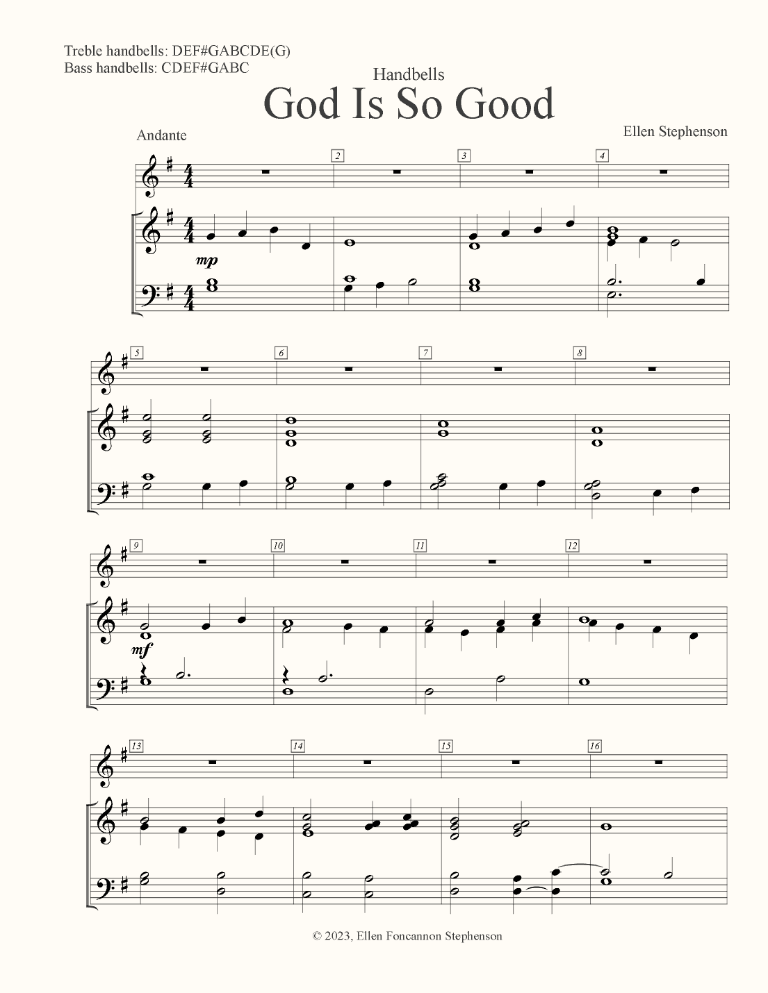 God Is So Good - Score Only (arr. Ellen Foncannon Stephenson)