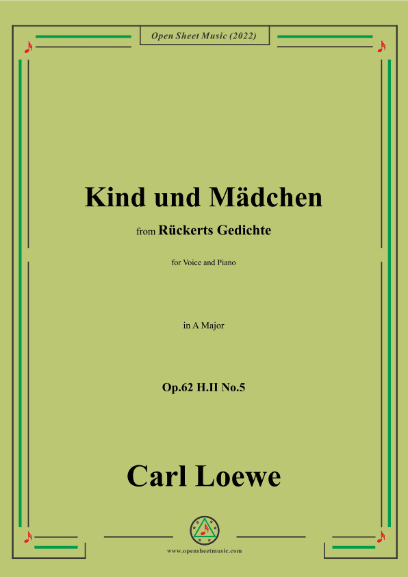 Loewe-Kind und Mädchen,Op.62 H.II No.5in A Major (arr. OSM Press)