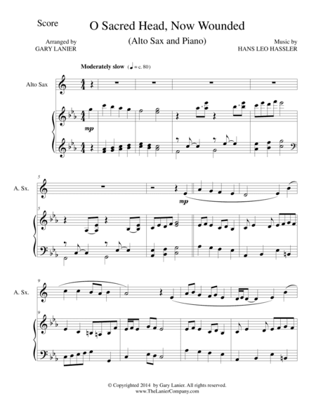 O SACRED HEAD, NOW WOUNDED (Alto Sax/Piano and Sax Part) (arr. Gary Lanier)