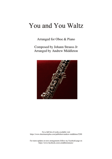 Du und Du Waltz arranged for Oboe & Piano (arr. Andrew Middleton)