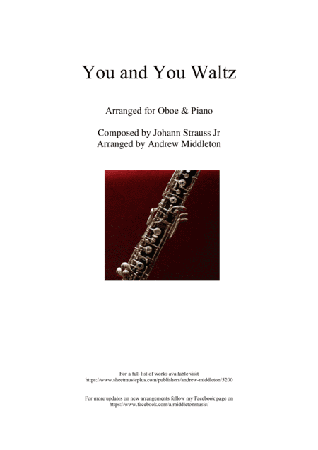 Du und Du Waltz arranged for Oboe & Piano (arr. Andrew Middleton)